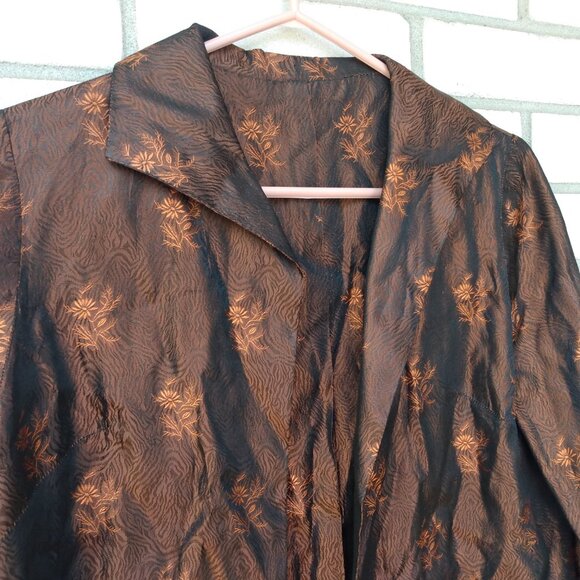 Vintage 60s Bolero Dress Jacket Brown Orange 36"B Rockabilly Mid-Century - Picture 6 of 15